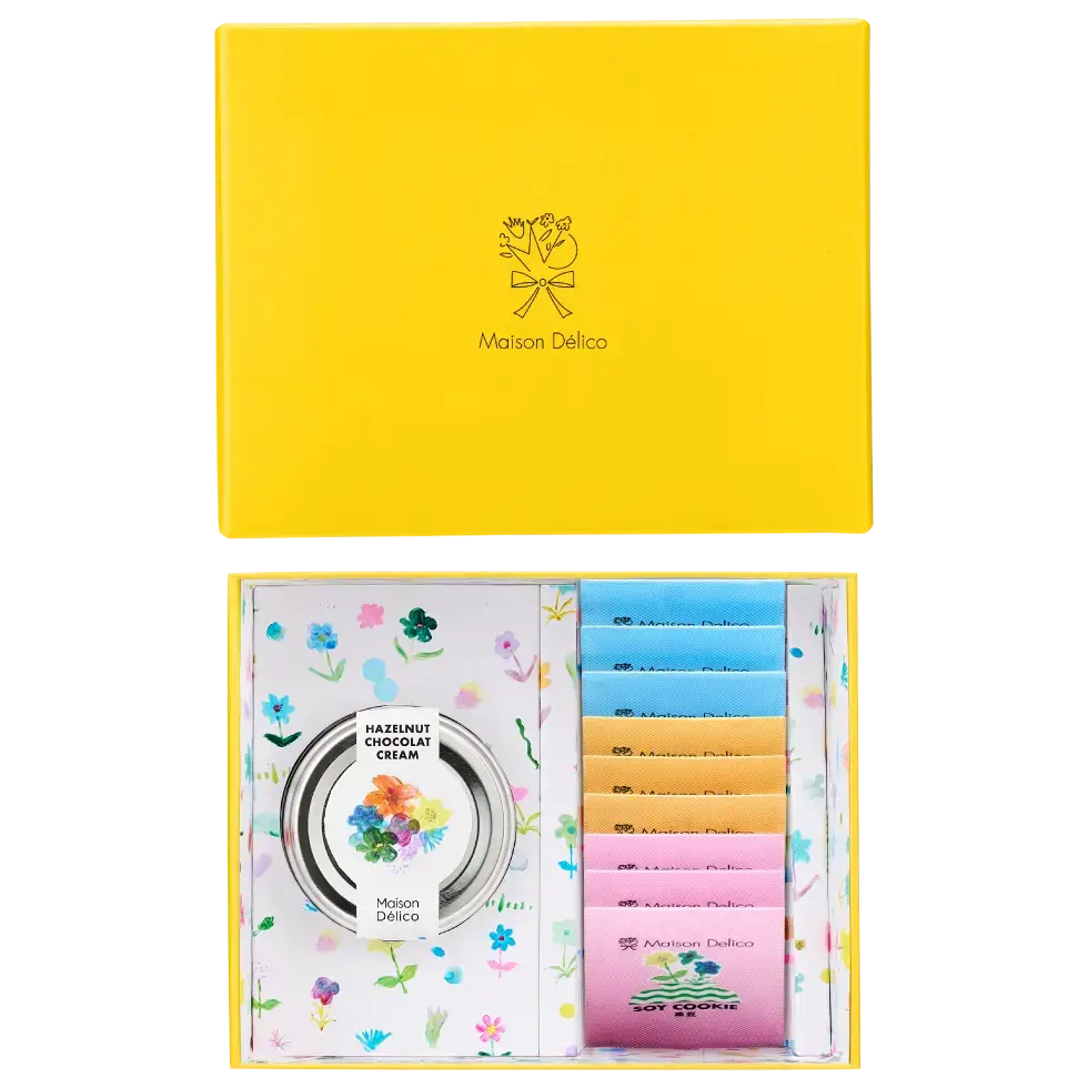 「アソートセット」ソイクッキー（3種）9枚、ヘーゼルナッツショコラクリーム1本 上代2,160円（税込）