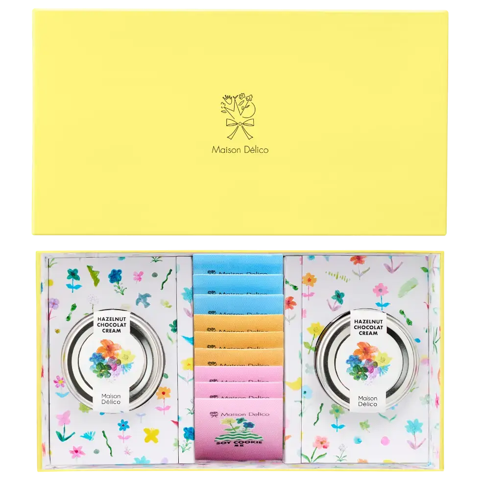 「アソートセット」ソイクッキー（3種）9枚、ヘーゼルナッツショコラクリーム2本 上代3,240円（税込）
